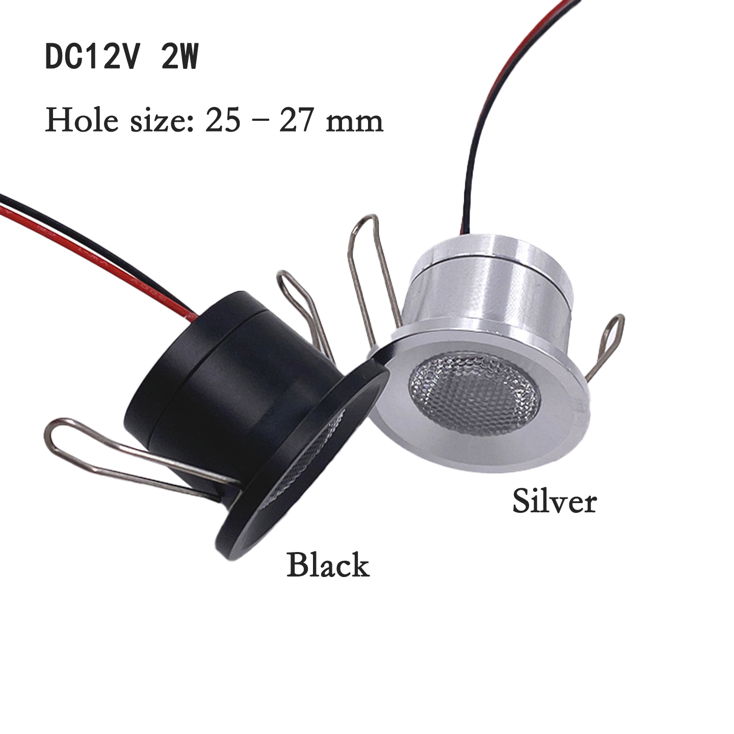 6PCS 2W Mini Spotlight DC12V IP65 LED Recessed Ceiling Downlights Indoor Room Cabinet Bedroom Home Kitchen Spot Light Cut 25MM