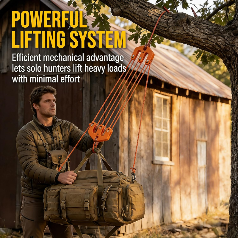 Game & Gear Hoist Block And Tackle System Light Hunting Game Hoist Portable Nylon Block And Tackle Pulley System Lifting Tool