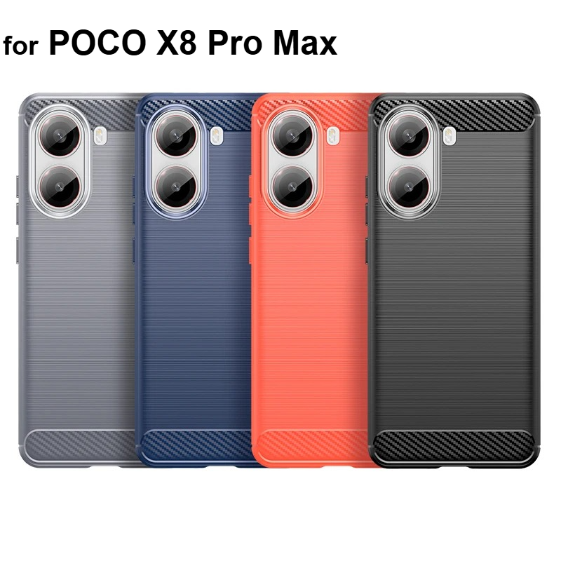 Business Luxury Ultra Thin Brushed Carbon Fiber Case for POCO X8 Pro Max X7 F8 Ultra F7 M8 M7 Shockproof Protection Cover