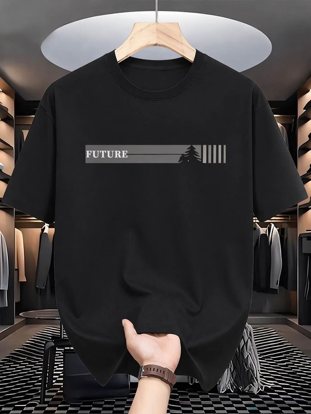 Men's Summer Cotton T-Shirt/Future-printed/Summer-wear/Cotton