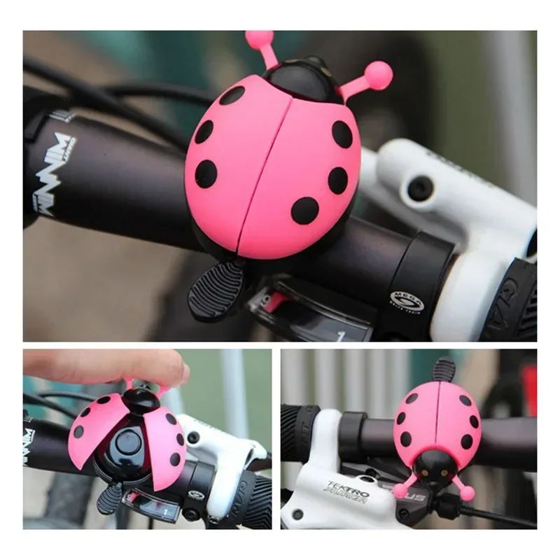 1PC Cartoon Beetle Ladybug Mini Bicycle Bell for Kids Lovely Girls Cycling Alarm Bike Accessories Small Bell