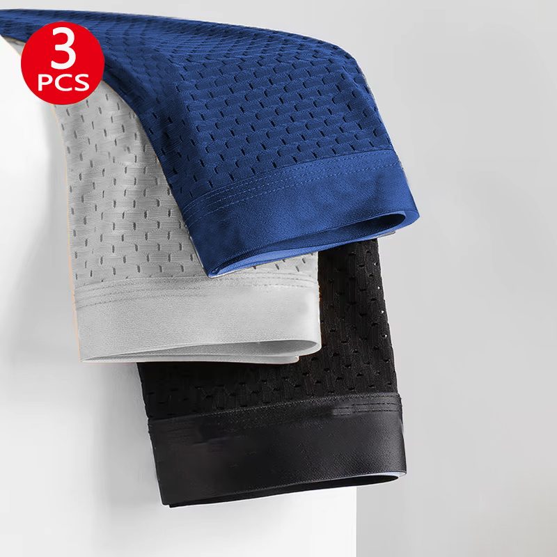 3Pcs Mesh Men Briefs Underwear Graphene Antibacterial Male Panties Thin Cooling Panties Breathables Summer Men Boxer short