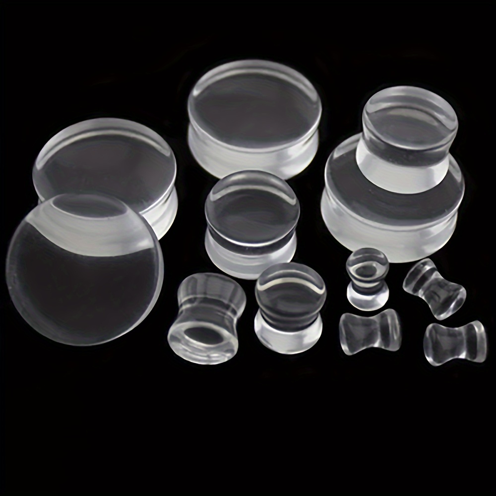 1 Pair Acrylic Transparent Solid Ear Plug Gauge Clear Ear Tunnel Expander Stretcher Body Piercing Jewelry 4-20mm Size Available