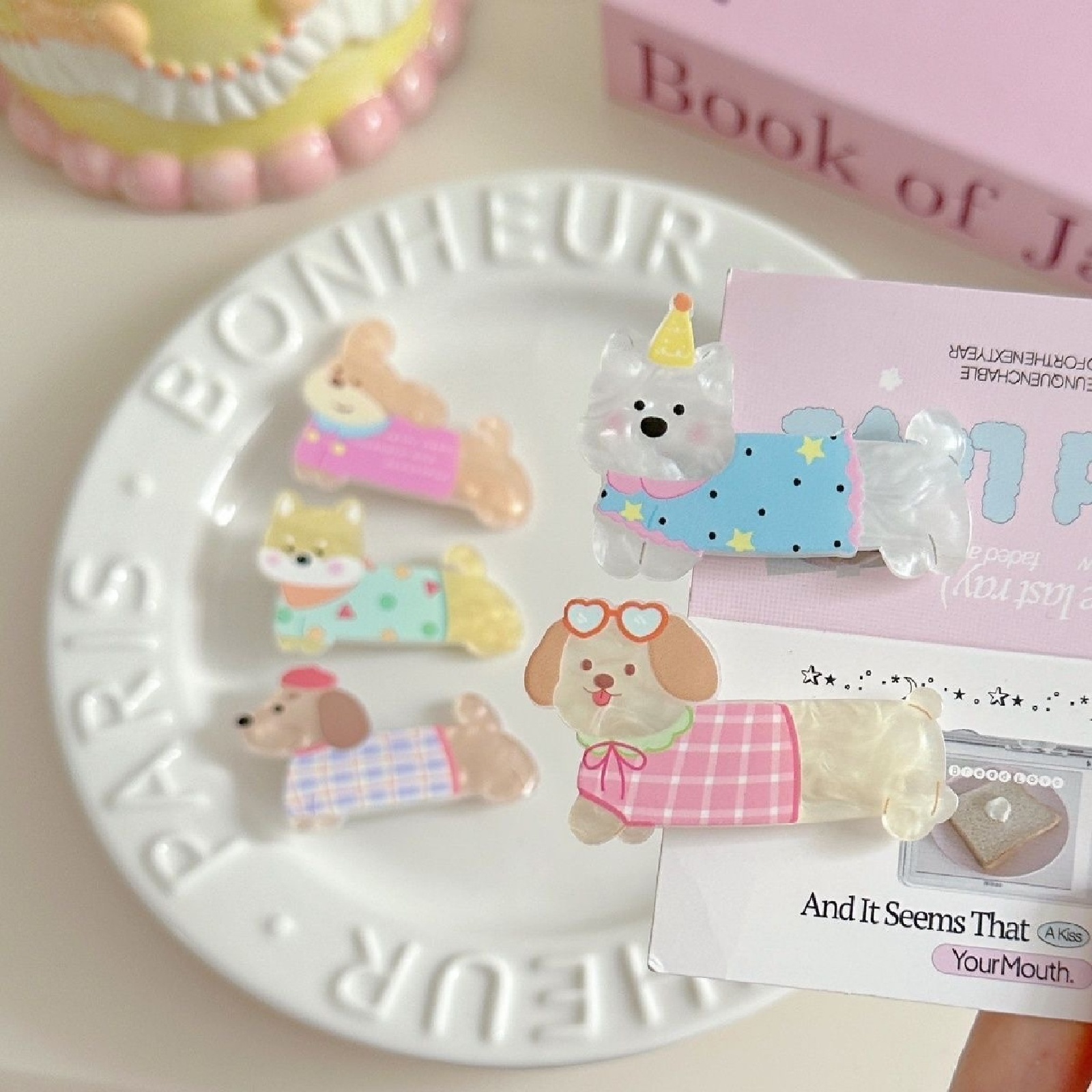 10pcs Hair Clips, Sweet, Laser, Kids, Girls Side Clips, Cute, Cartoon, Bangs Clips, Broken Hair, Duckbill Clips, Five Pairs Clip