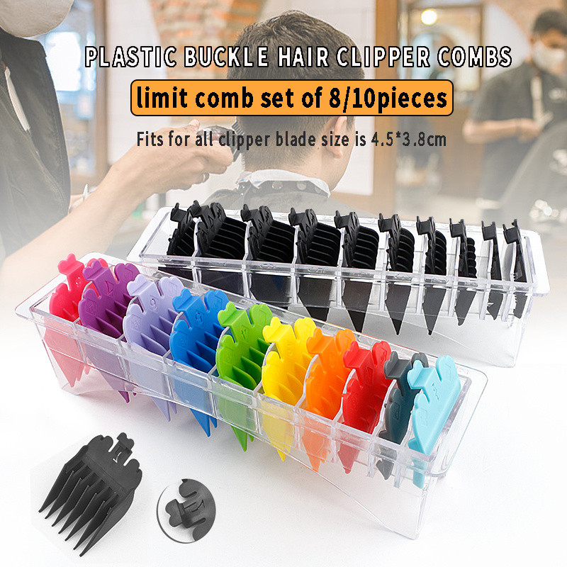 8/10Pcs Plastic Hair Clipper Limit Comb For Men Barber Cutting Guide Replacement Attachment Hair Trimmer Salon Styling Tools