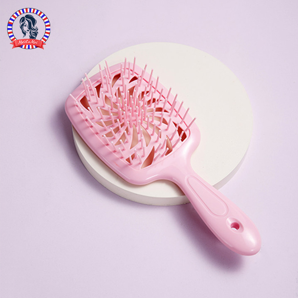 1pc Original Design Fan Shaped Hollow Comb Salon Hairdressing Comb Anti Static Hair Styling Comb, Suitable for Wet or Dry Hair