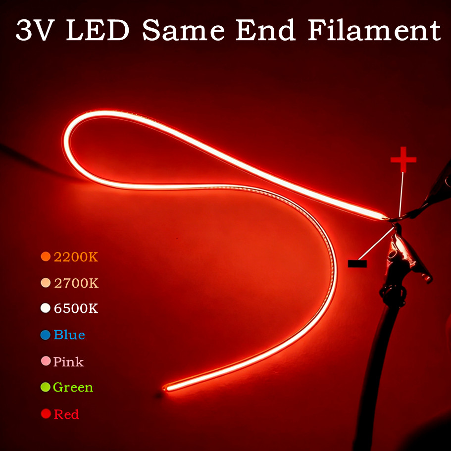 460 360 300mm 3V LED Flexible Ultra Slim Filament Spiral Bulb Filament Retro Edison Bulb Parts Diode Light Strip Decoration