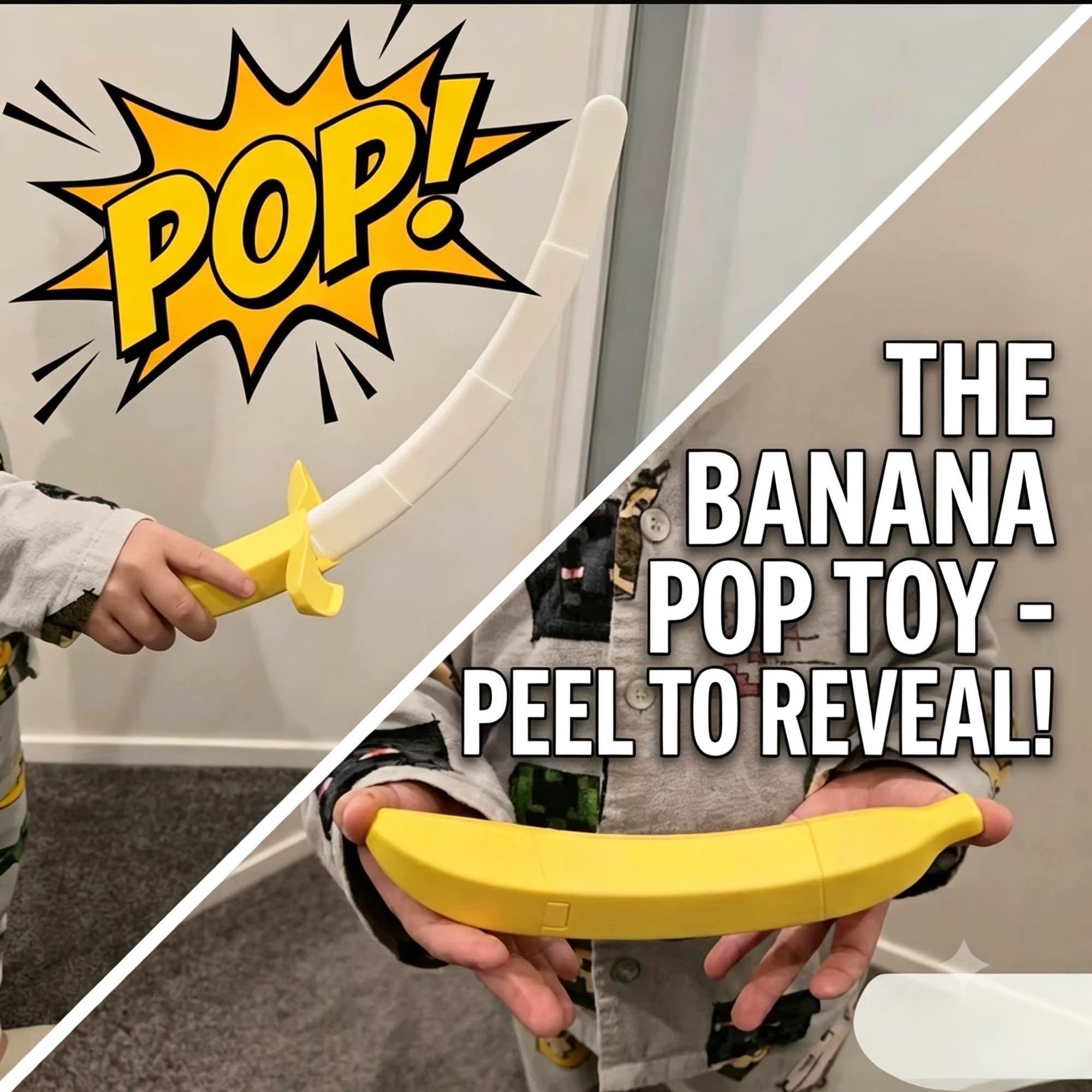 3D Print Banana Pop Up Fidget Toy | Funny Surprise Deformation Prank Toy for Desktop Gift