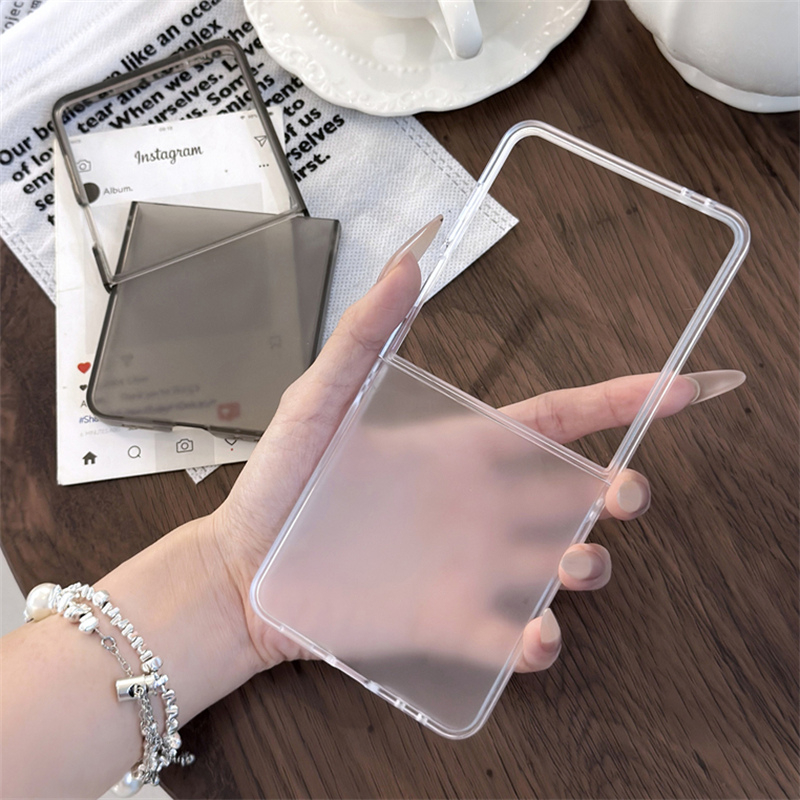 Fashion Translucent Matte PC Ultra Thin Case for Z Flip 7 FE 6 5 4 3 flip7 Flip6 Shockproof Clear Slim Hard Cover