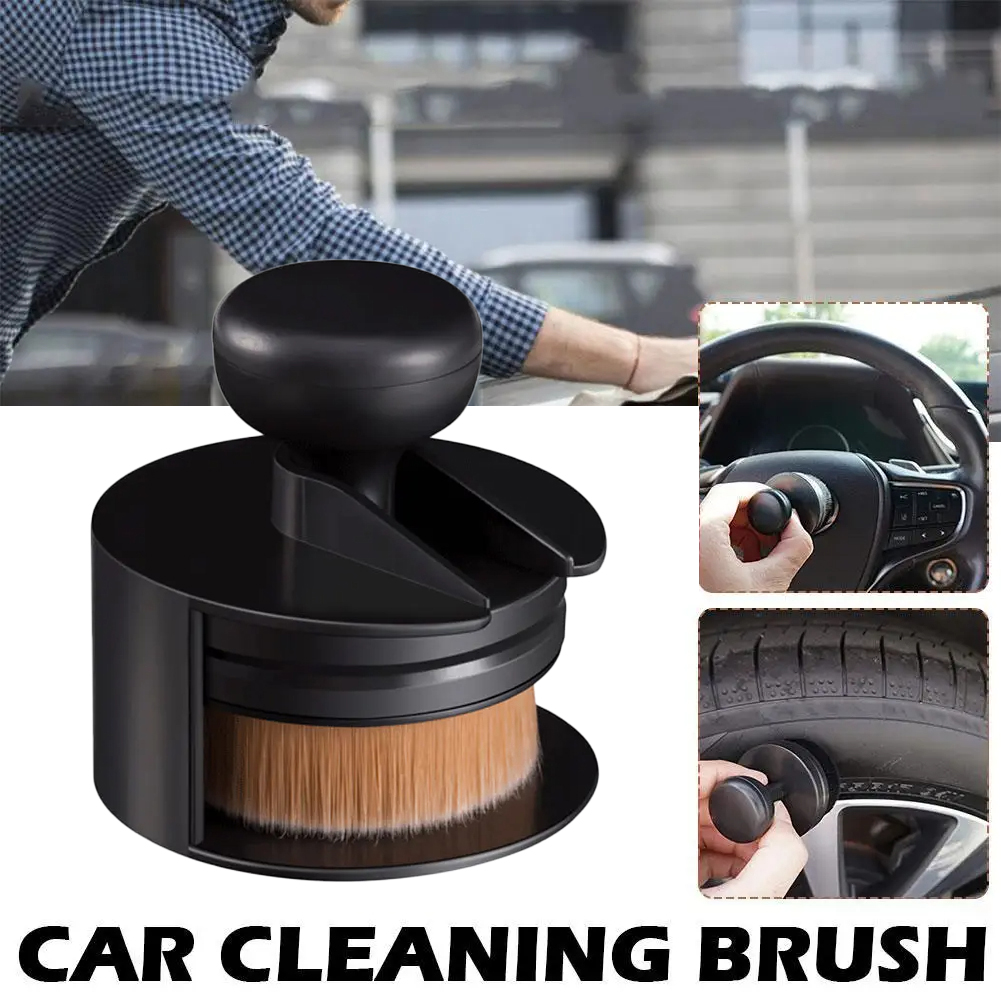 Portable Car Cleaning Brush Auto Detailing High Density Brush for Car Tire Dust Removal Shine Polish Wax Care Tools