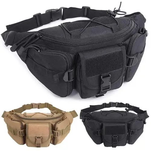 New Outdoor Waist Bag Men Waterproof Molle Hunting Hiking Climbing Fishing Nylon Belt Pack Chest Bags