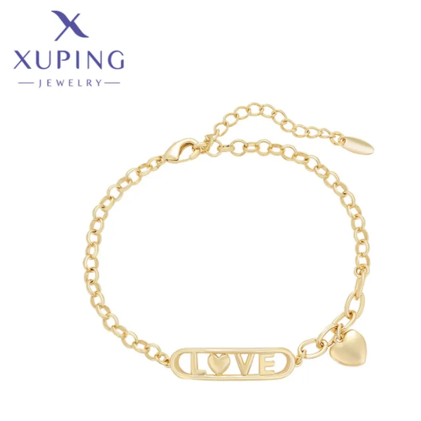 Xuping Jewelry Hot Trendy Exquisite Elegant Popular Women's Bracelets Light Gold Color Birthday Girls X000438332