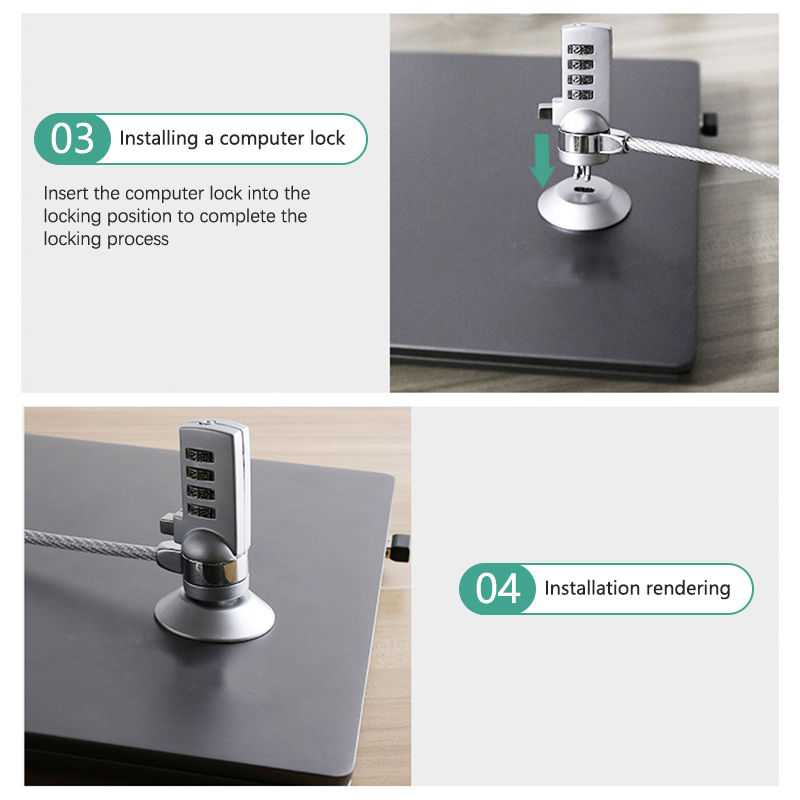 Laptop Computer Lock Password Lock Key Lock PC Anti-theft Lock USB Wedge-shaped Hole Tablet Universal Anti-theft Security Wire