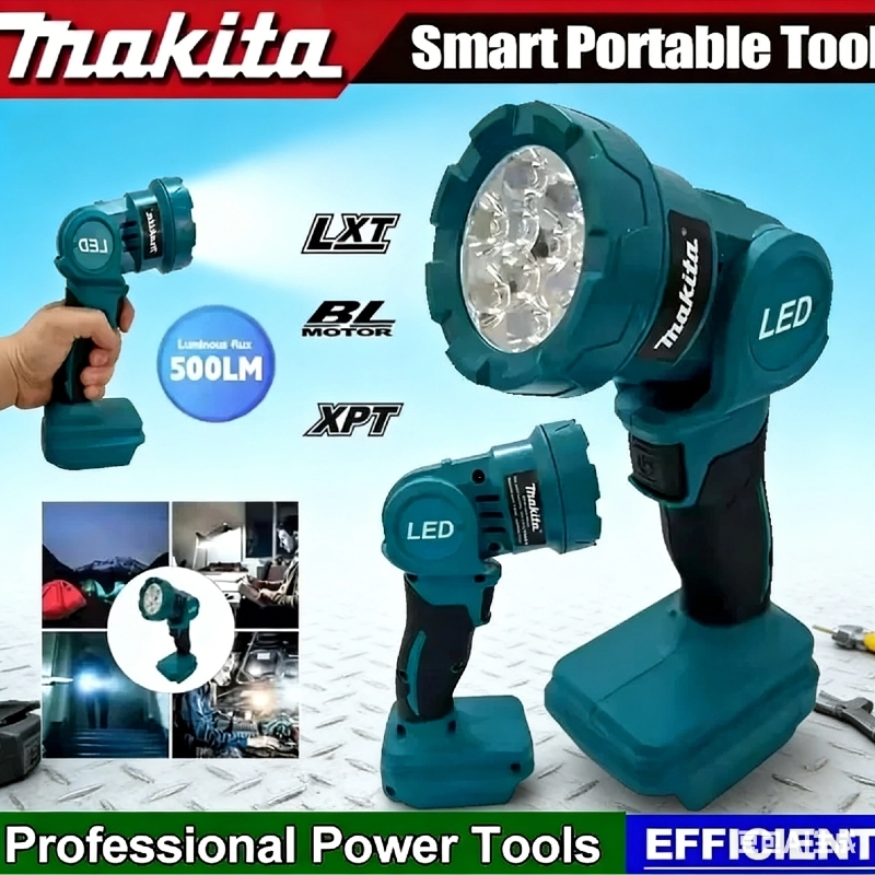 Makita 18V Lithium Battery Cordless LED Flashlight Outdoor Handheld Spotlight Work Light Rechargeable Lantern
