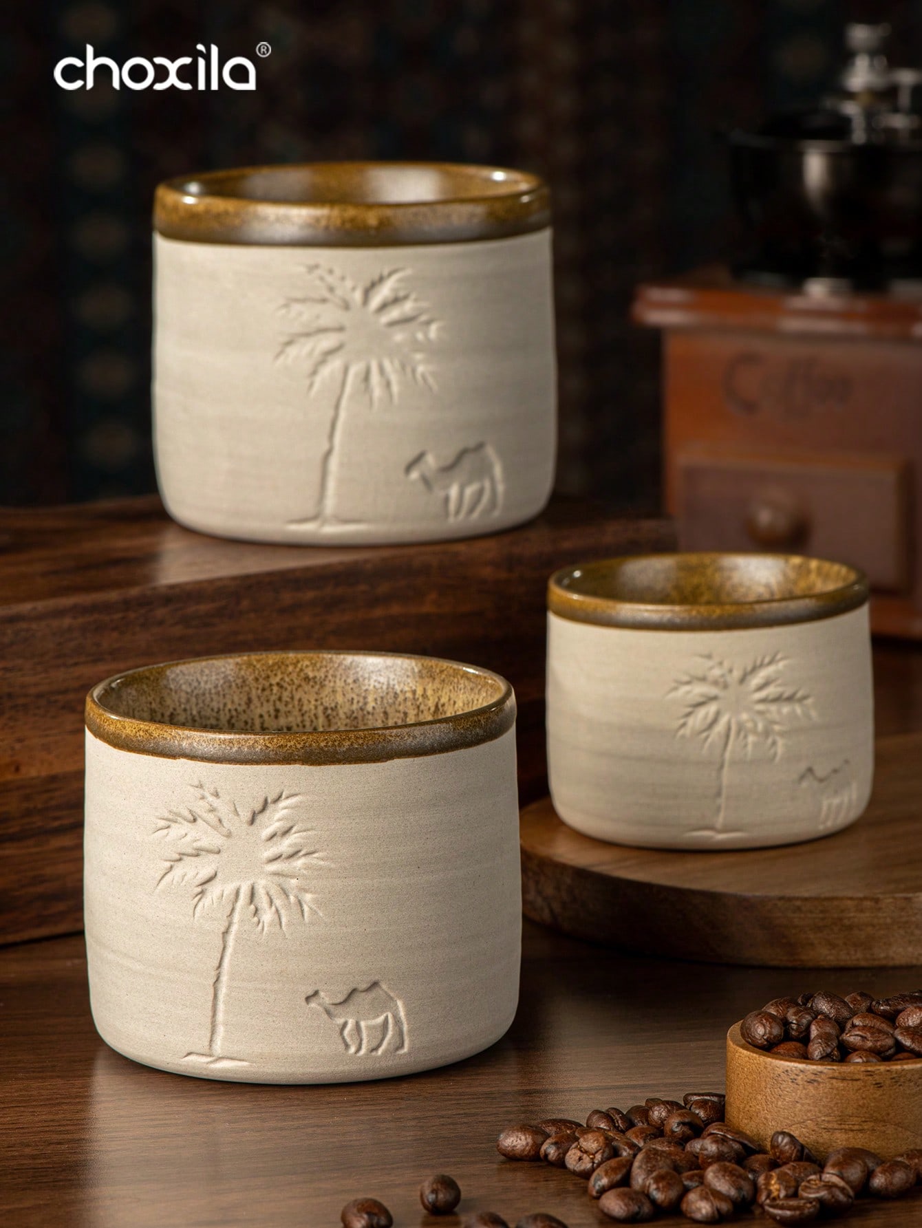 1pc Desert Camel & Palm Tree Ceramic Coffee Mug Coffee Cup - Reusable, Hand-Wash, Gift, Home Decor, Durable Cup for Gatherings