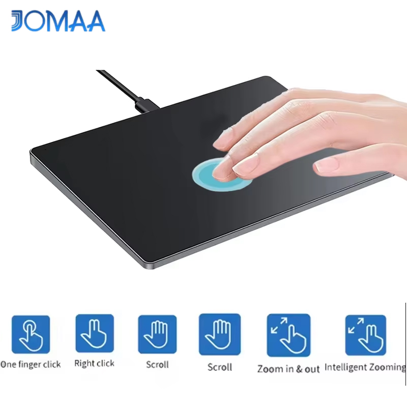 Jomaa Wired Trackpad Muti-Touch,Toucad with High Precision USB Toucad for Windows 7/10/11 Laptop Notebook PC Computer, Black