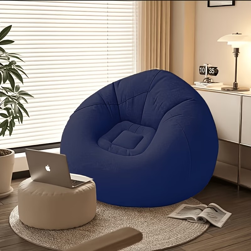 Portable Inflatable Sofa Air Couch PVC Flocking Bean Bag for Outdoor Camping Beach Lazy Chair Comfortable And Easy to Use