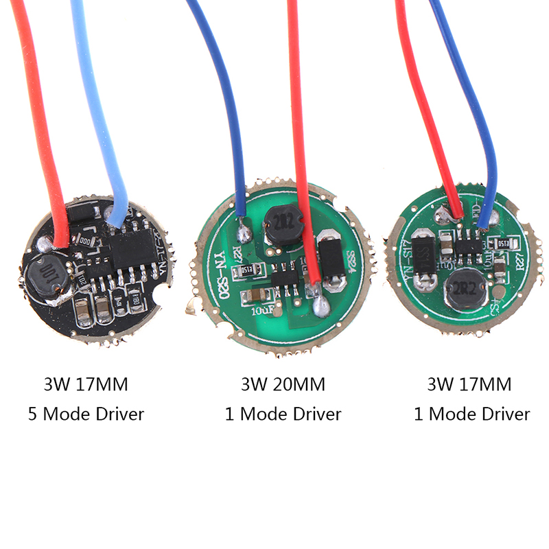 1Pc 3W LED Driver 17mm/20mm 1.2-3.6V DC(1Mode) 12V DC(5 Mode) LED Flashlight Driver