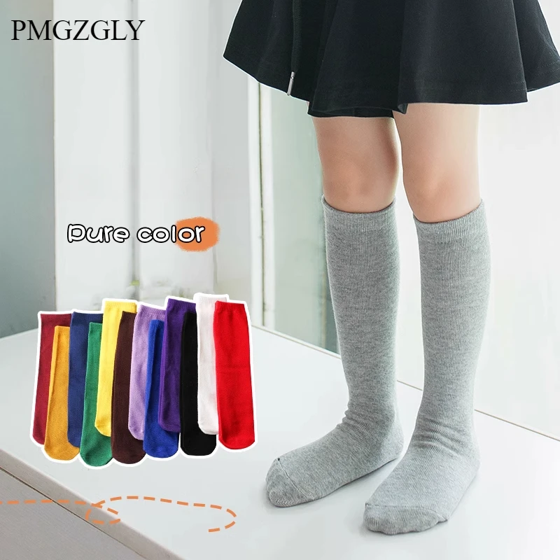 Girl socks Sport socks spring summer candy colored baby Student School Knee medium-sized trendy Kids socks