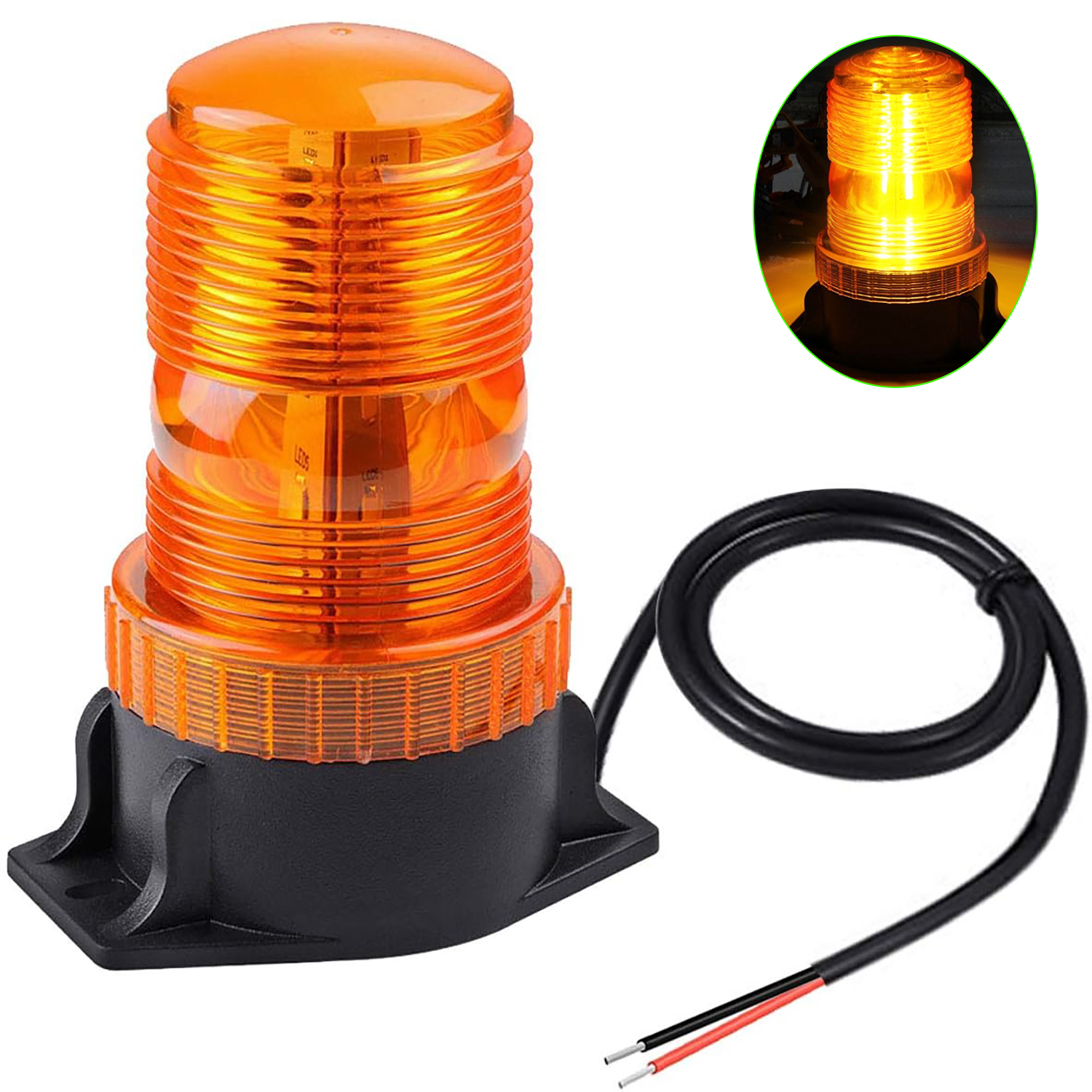Amber LED Strobe Warning Emergency Lights for Forklift Trucks Cars Bus Tractor Mower ATV Golf Carts UTV Flashing Beacon Lights