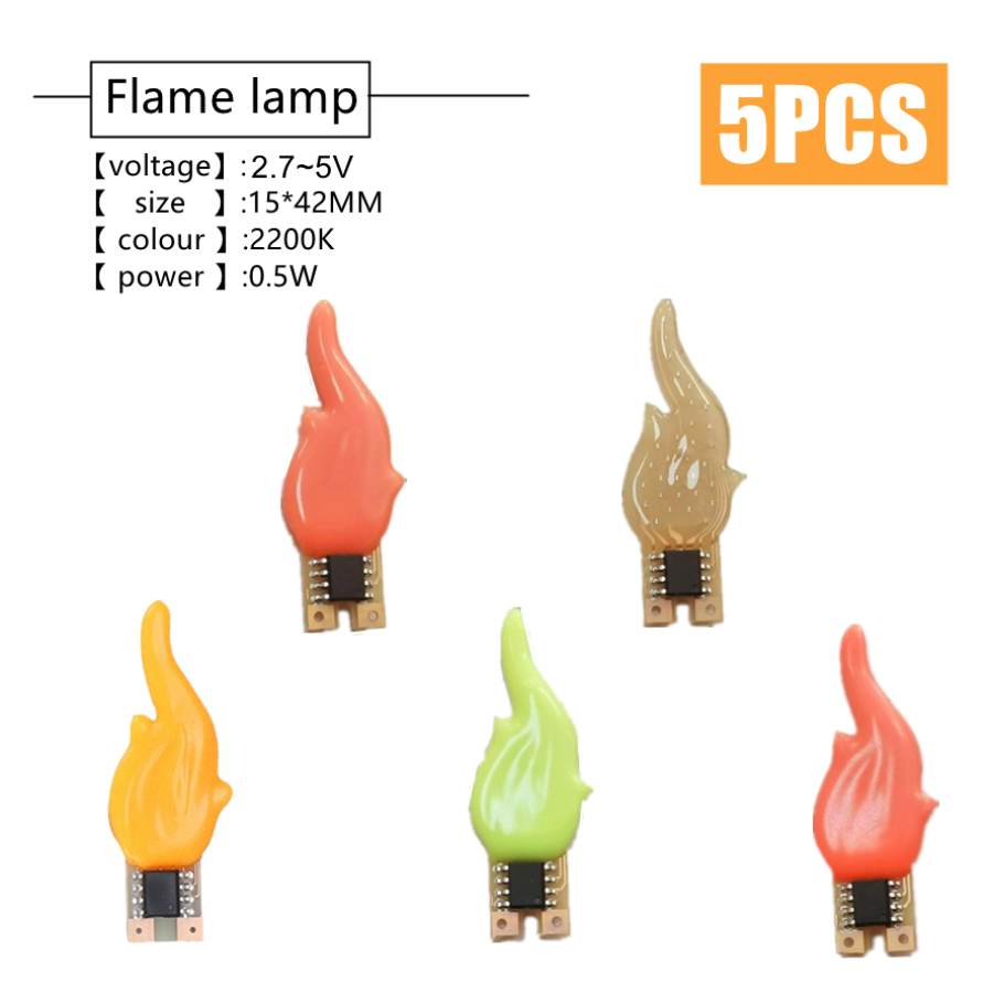 5~1PCS Four-color Led Cob Flash Candle 3~5V Edison Flame LED Filament Diode Birthday Party Decoration Light Bulb Accessories DIY
