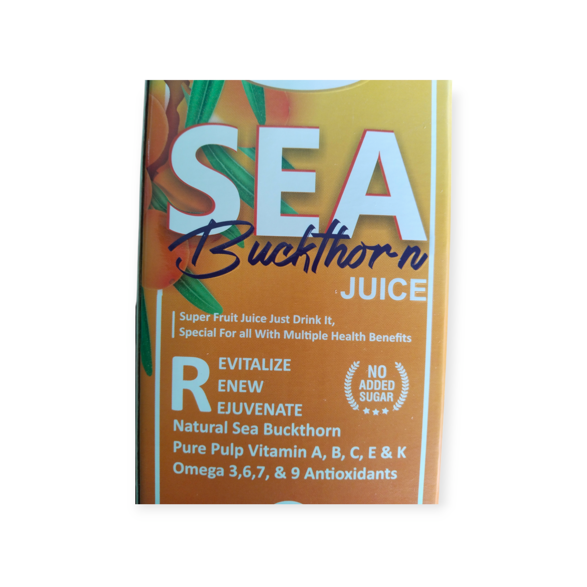 SEA Buckthorn Juice 500ml Natural Pure Pulp Vitamin A,B,C,E,K,Omega 3,6,7,9 and 9 Antioxidants By KBG