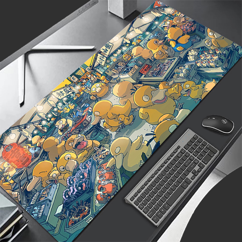 Anime Mouse Pads Big Gamer XXL Keyboard Desk Mouse Mat Carpet Tapis Souris Gaming Psyduck Notbook Pc P-pokemons Mousepad