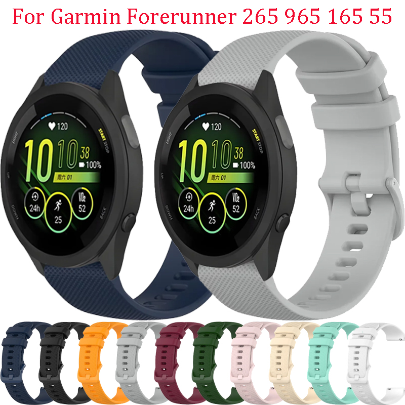 20mm 22mm Official Soft Silicone Strap For Garmin Forerunner 265 965 255 165 55 Comfortable Band Bracelet Garmin Venu 3-2 Correa