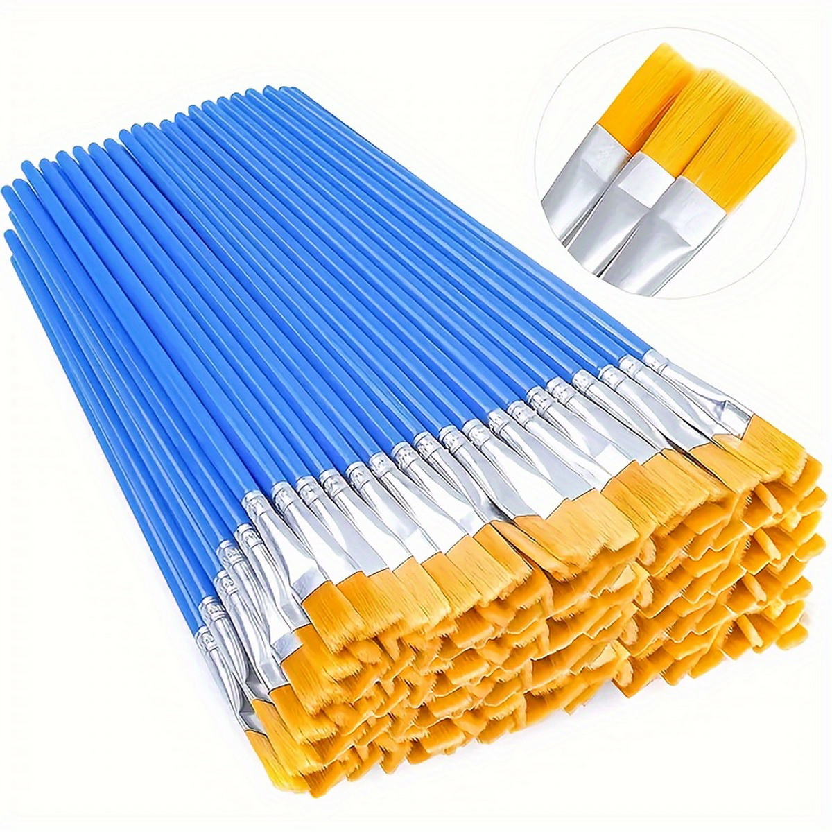 Flat Head Doodle Pen, DIY Doodle, Acrylic Paint Color Painting Pen, Watercolor Painting Pen, Blue Rod Yellow Hair Painting Pen pen gpt