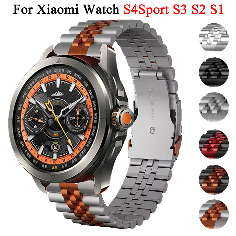 Men Stainless Steel Strap For XiaomiWatch S4Sport S3 S2 S1Pro 22mm Bracelet for Watch 5 46mm/ Balance 2/Bip 6 Band