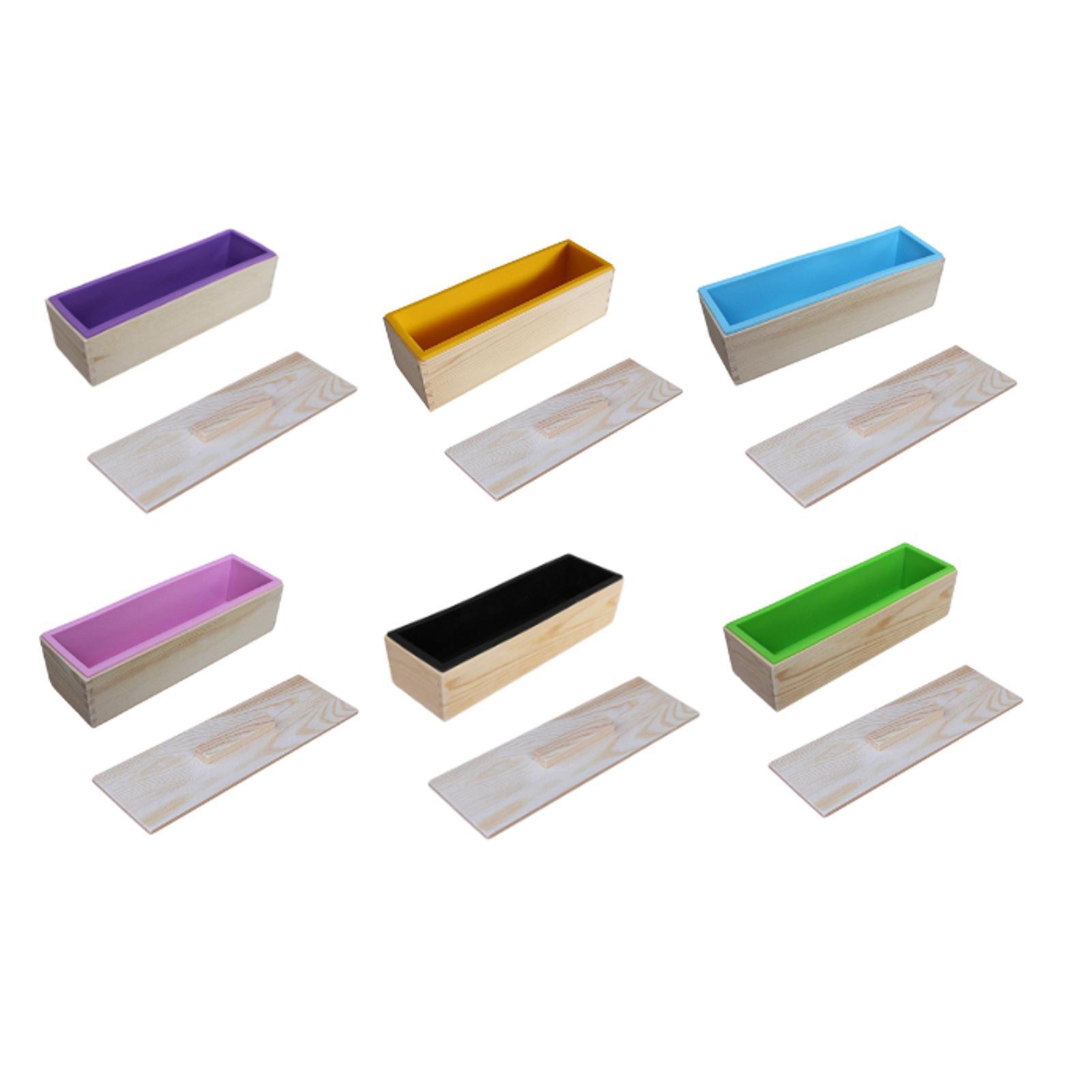 Rectangular Silicone Mould Wooden Box DIY Tool Silicone Soap Loaf Mould for Making Supplies DIY Craft Making Soap Candles
