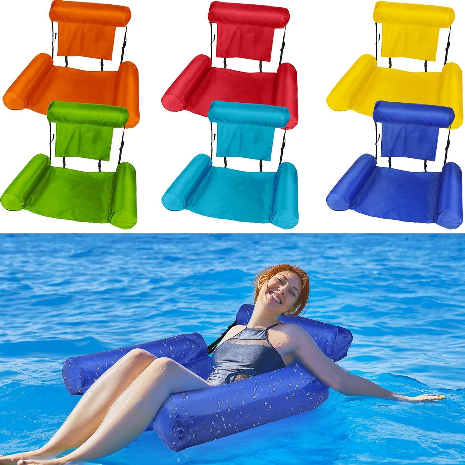 OPHIDIAN Inflatable hammock foldable dual-purpose backrest floating water play lounger floating bed sofa water floating rows