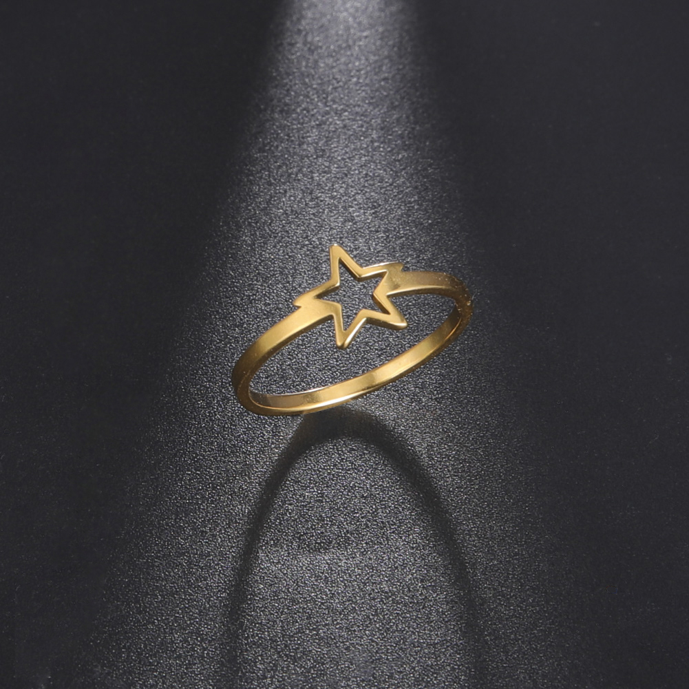 Simple Five pointed Star Women's Ring Stainless Steel Simple Elegant Ring Accessories Couple Jewelry