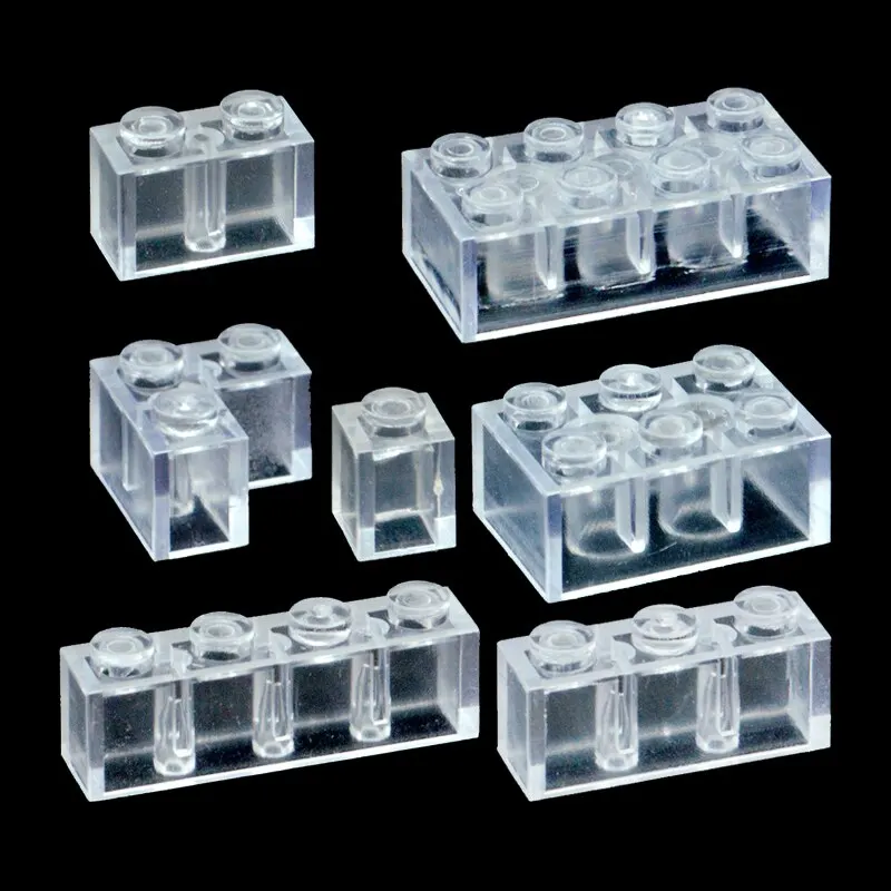 Small particles 1x2 2x3 2x4 1x1 Bricks MOC Parts Transparent Bricks Building Blocks Toys for Children