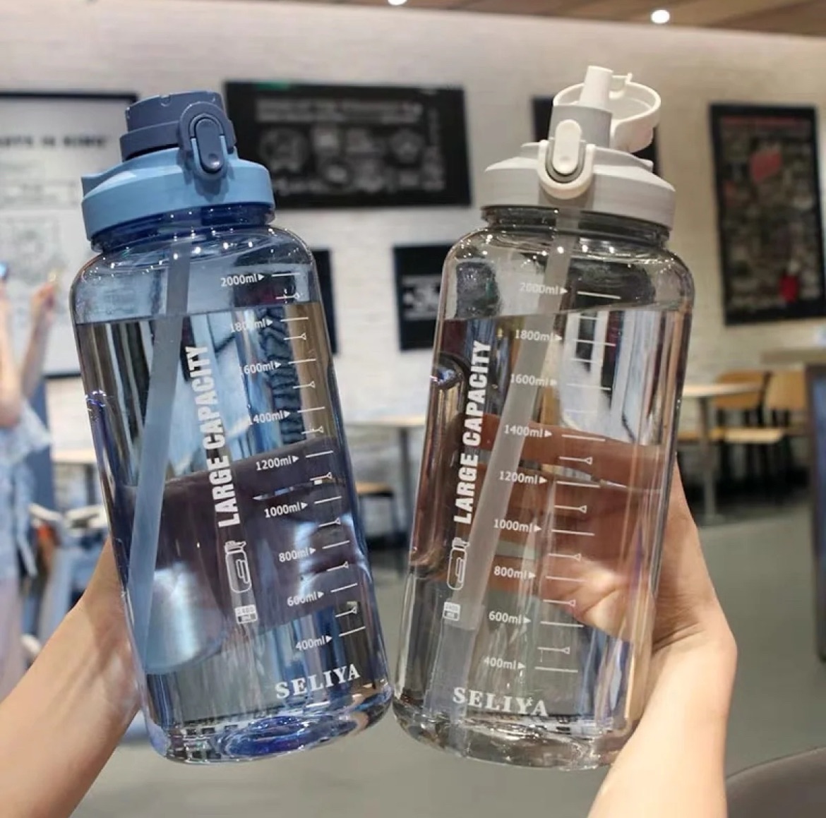 Giant Sport Water Bottle With Straw -2400 ml
