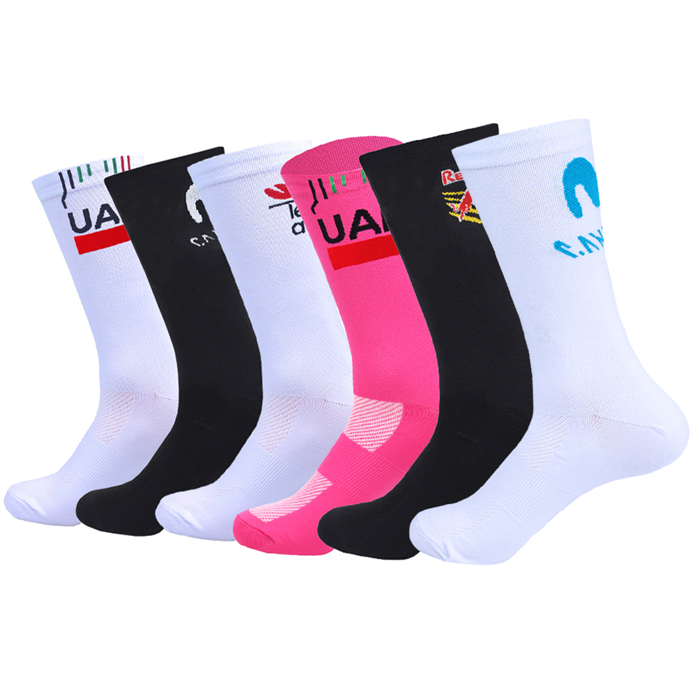 Big M 25 Colors 2026 NEW UAE Team FDJ Socks Men Women Mid-calfFootball Socks Round Cup Anti Slip Running Soccer Socks Sporting