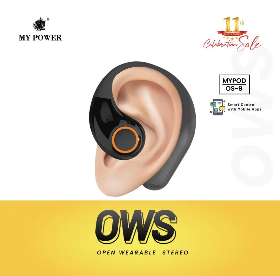 headset | over wearable Stereo | open wireless earbuds | mypodos9 | Smart Touch Control Bluetooth Version 5.4