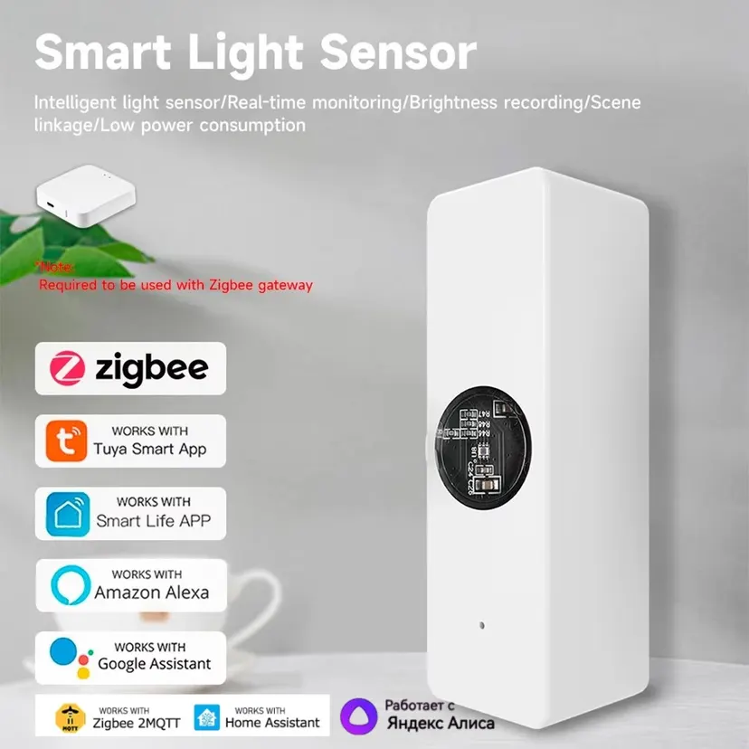 Tuya WiFi/zigbee Light Sensor Luminance Sensor Illumination Brightness Detector Home Automation with Smart Life Device Linkage