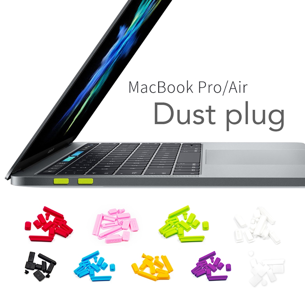 Soft Silicone Anti-dust Plugs Protect Set for MacBook 2022 Air13.6 15 M2 M3 A3113 A3114 Pro14 16 inch Pro A2442 A2485A2338 A2337