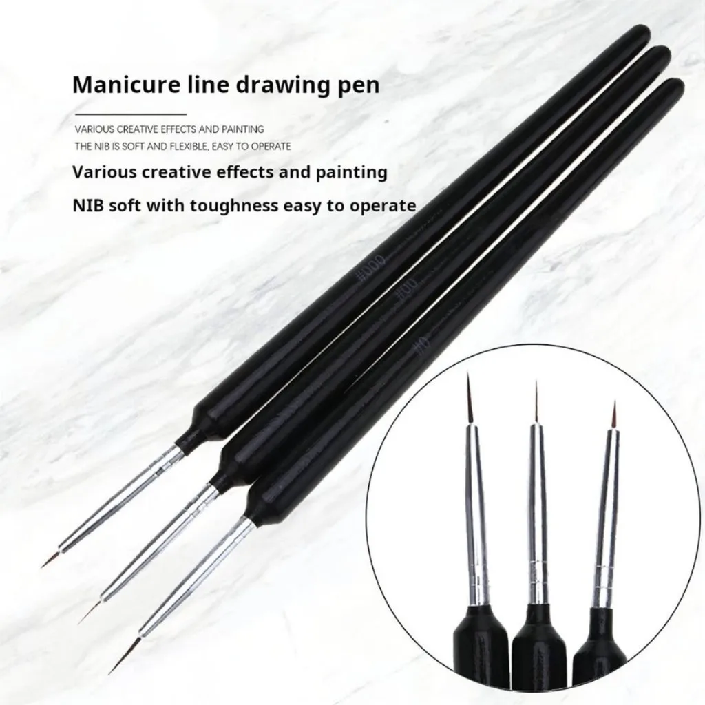 3PCS/Miniature Hook Line Pen art painting brushes weasel hair paint brush gouache watercolor oil paints artists Hand Painted