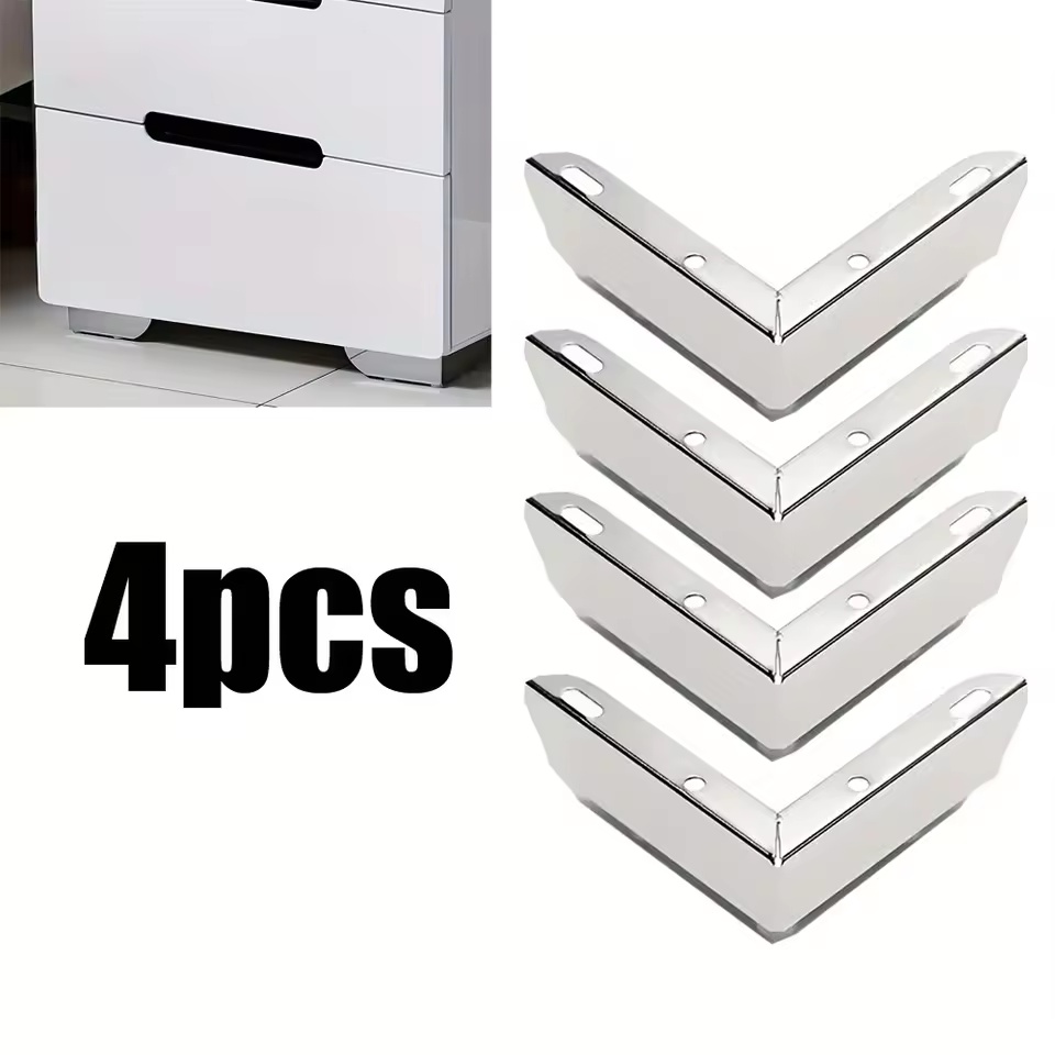 4PCS Simple L-Shaped 2-In-1 Furniture Leg Bedside Table Support Leg For Sofas Beds Tables Hardware Furniture Accessories