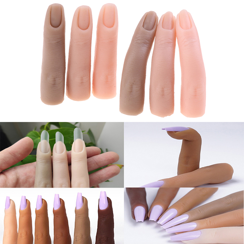 1Pc High Quality Nail Silicone Practice Finger Model Tool With Joints Bendable Fake DIY For Training Accesories