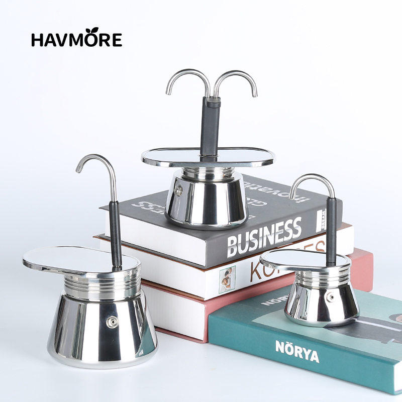 304 Stainless Steel Dual Pipe Durable Food Nonslip Thickened Strainer Widely Mocka Moka Pot