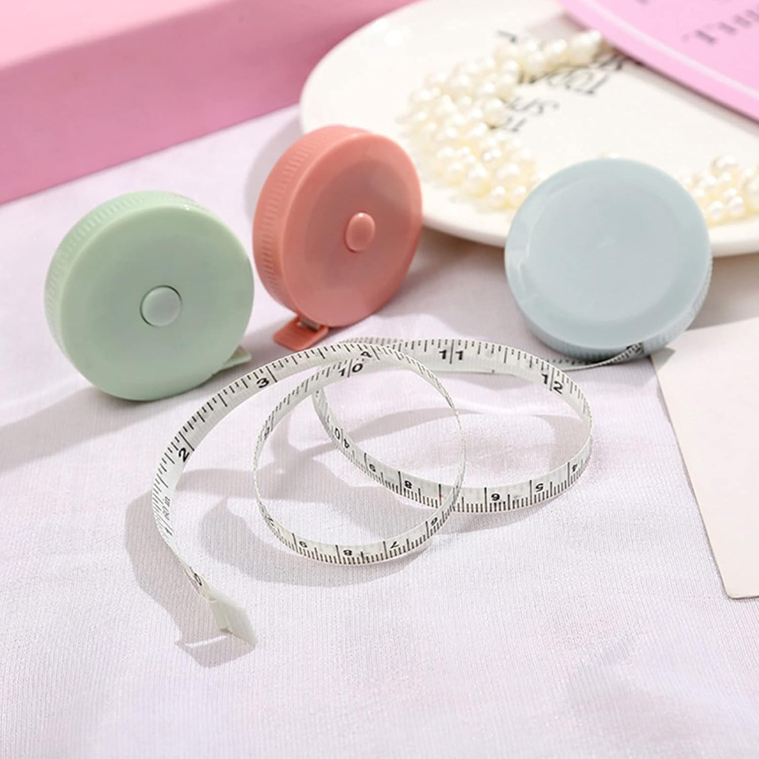 Retractable Soft Tape Measure 60 Inch/150cm Dual Sided,Auto Retractable Portable Durable,for Sewing Tailor Craft