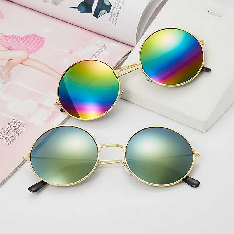 1-3pcs Retro Vintage Round Polarized Sunglasses Men Brand Designer Sun Glasses Women Alloy Metal Frame Black Lens Eyewear