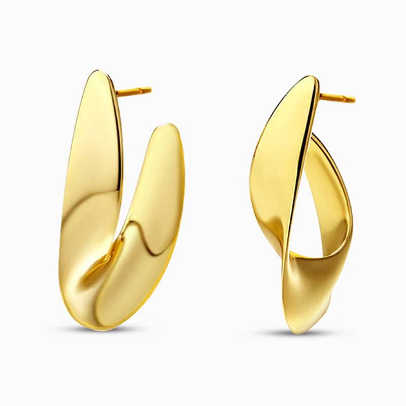 Huitan Heart Hoop Earrings Silver Color/Gold Color Metal Love Earrings Minimalist Fancy Fashion Jewelry for Women 2022