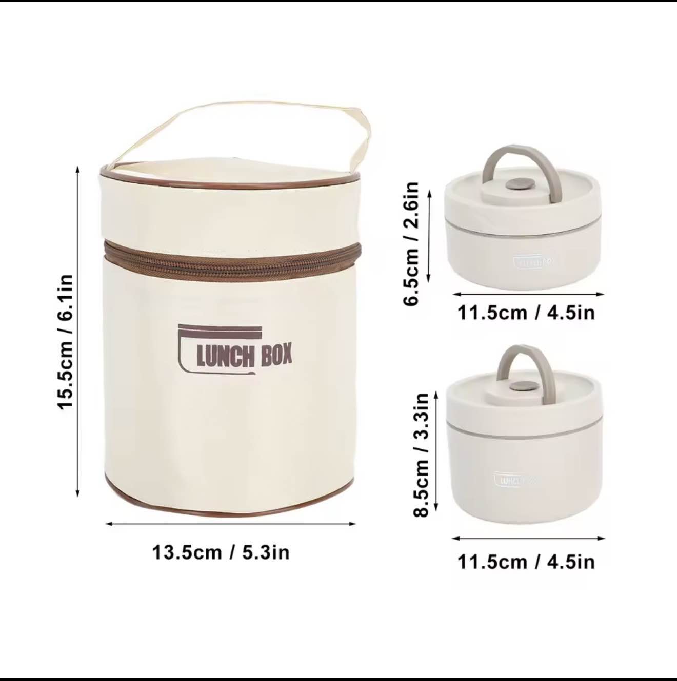 Thermal Lunch Box Multifunction Stainless Steel Portable Insulated Food Container with Thermal Bag