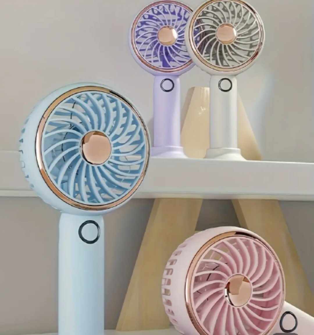 Handheld Fan, Portable Mini Fan, Desk Fan with Base, 3 Speed Adjustable, USB Small Cooling Fan