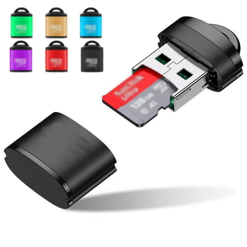 1/2/3/6Pcs Aluminum Alloy Mini Card Reader Microsd/ TF Card / Mobile Phone Memory Card High-Speed 2.0 Card Reader