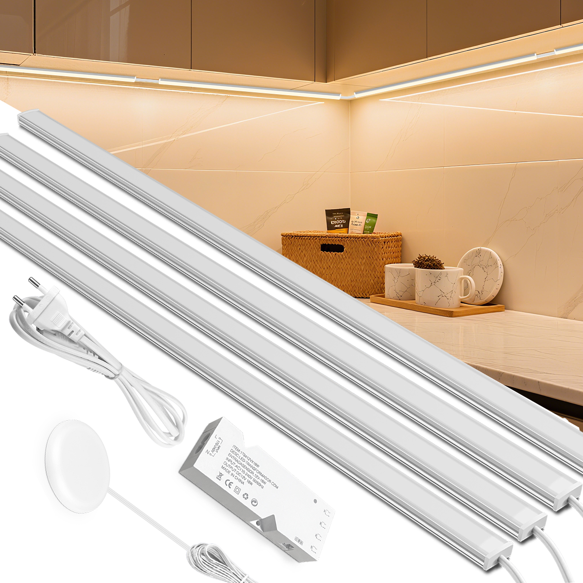 1-6PCS 30CM 40CM 50CM LED Strip Lights Bar Smart Sensor Switch LED Aluminium Wall Lamp Bar for Table Kitchen Cabinet Lighting lightify